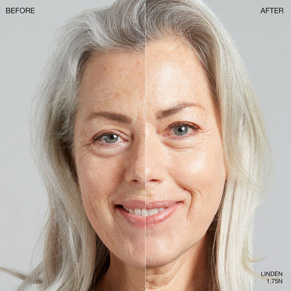 Before and after results of using Ogee Sculpted Complexion Stick variant: Linden 1.25N