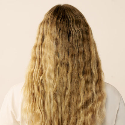 Before and after results of using Christophe Robin Shade Variation Mask Baby Blonde