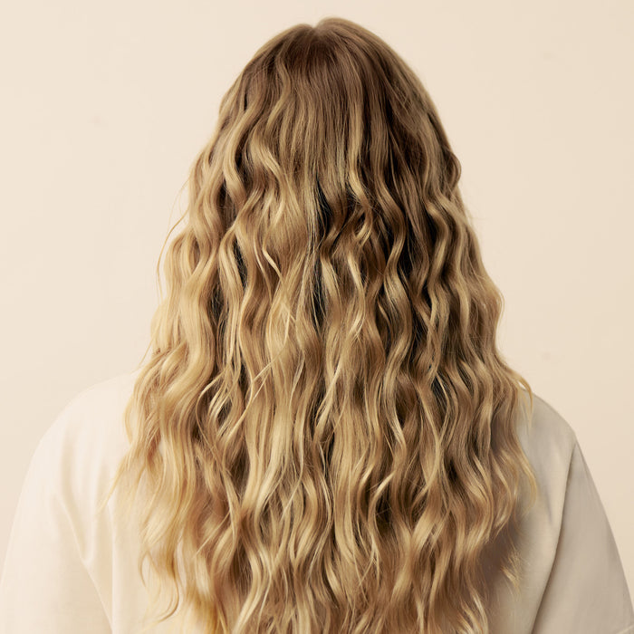Before and after results of using Christophe Robin Shade Variation Mask Baby Blonde