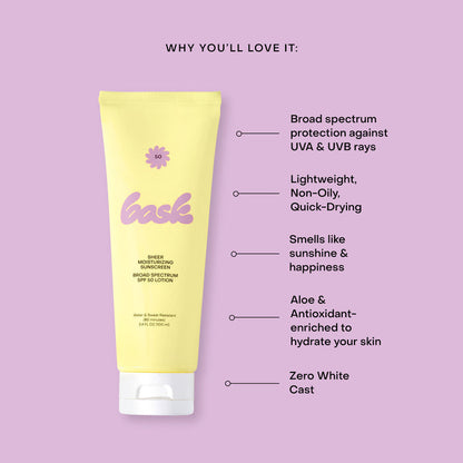 Swatch image of Bask Suncare Sheer Moisturizing Lotion SPF 50 variant: Default Title