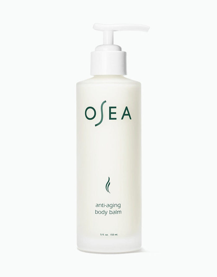 A pump bottle of OSEA anti-aging body balm.