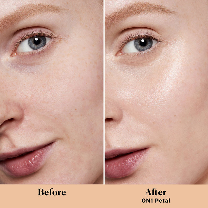 Before and after results of using Laura Mercier Tinted Moisturizer Light Revealer Natural Skin Illuminator Broad Spectrum SPF 25 variant: Petal