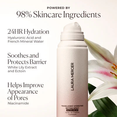 Information related to Laura Mercier Translucent Hydrating Setting Spray Ultra-Blur