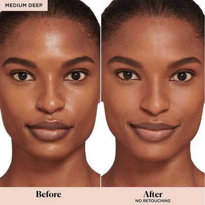 Laura Mercier Translucent Loose Setting Powder Mini Color/Shade variant: Medium Deep before and after image 2 . This product is for deep complexions