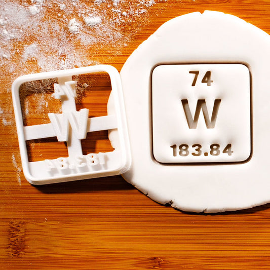 Tungsten Periodic Table Element Cookie Cutter (Symbol W)