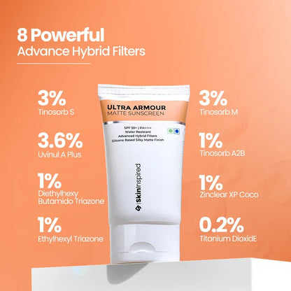 SkinInspired Ultra Armour sunscreen formulated with powerful UV filters and protective active ingredients