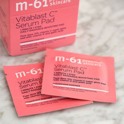 Lifestyle image of M-61 Vitablast C Serum Pad variant: 30 treatments