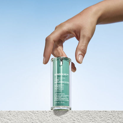 Lifestyle image of SunsolveMD ZnO+ Mineral Care Firm + Replenish Eyes SPF 50